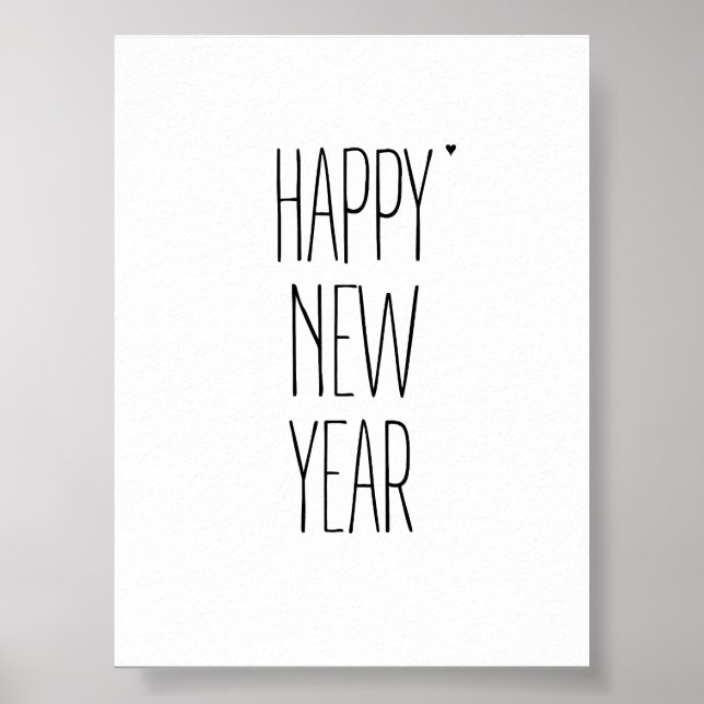Happy New Year - minimalistic typography poster (Front)