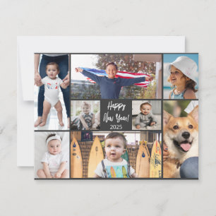 Happy New Year Modern 8 Photo Card