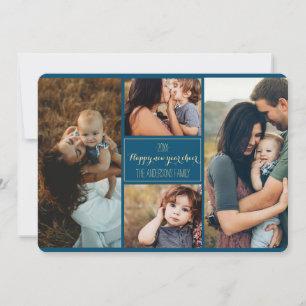 Happy New Year  Modern Family Photo Collage Review Holiday Card