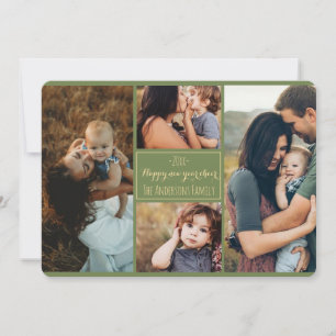 Happy New Year  Modern Family Photo Collage Review Holiday Card