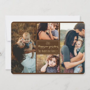 Happy New Year Modern Family Photo Collage Review Holiday Card