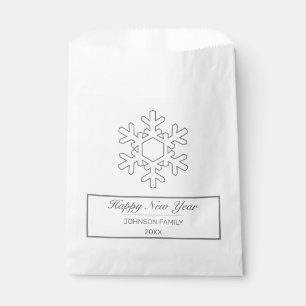 Happy New Year Modern Minimalist White Favour Bags