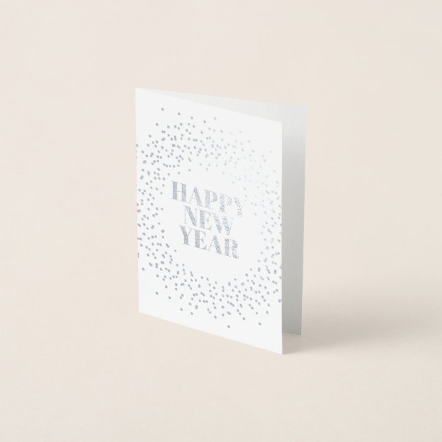 Happy New Year Modern Sparkler Foil Card (Front)