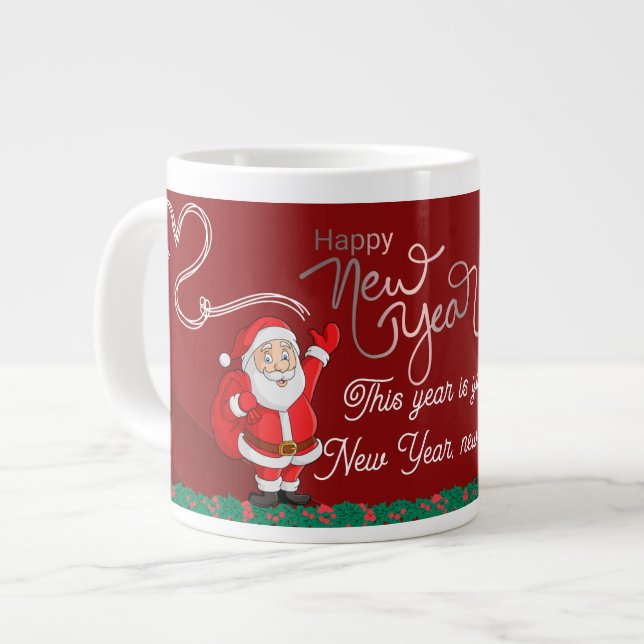 Happy New Year Mug – Premium Celebration Design (Front Left)