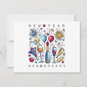 Happy New Year New Dreams 2026 Family Matching Fir Holiday Card