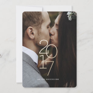 Happy New Year! New Year Gold Holiday Photo Card