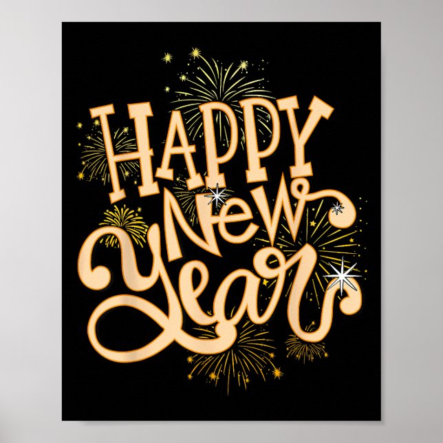 Happy New Year New Years Eve Party Women Men Famil Poster (Front)