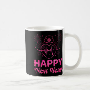 Happy New Year Nurse Crew Heartbeat New Years Eve  Coffee Mug