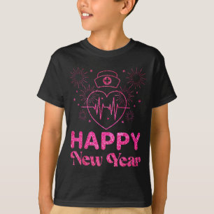Happy New Year Nurse Crew Heartbeat New Years Eve  T-Shirt