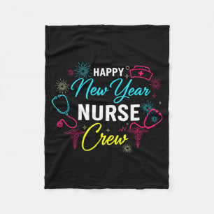 Happy New Year Nurse Shirt, Fireworks Stethoscope  Fleece Blanket
