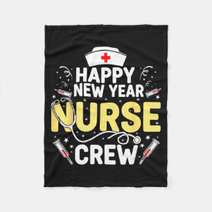 Happy New Year Nurse Shirt, Fireworks Stethoscope  Fleece Blanket
