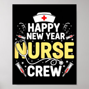 Happy New Year Nurse Shirt, Fireworks Stethoscope  Poster