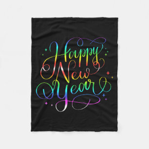Happy New Year Nye Years Eve Family Party Countdow Fleece Blanket