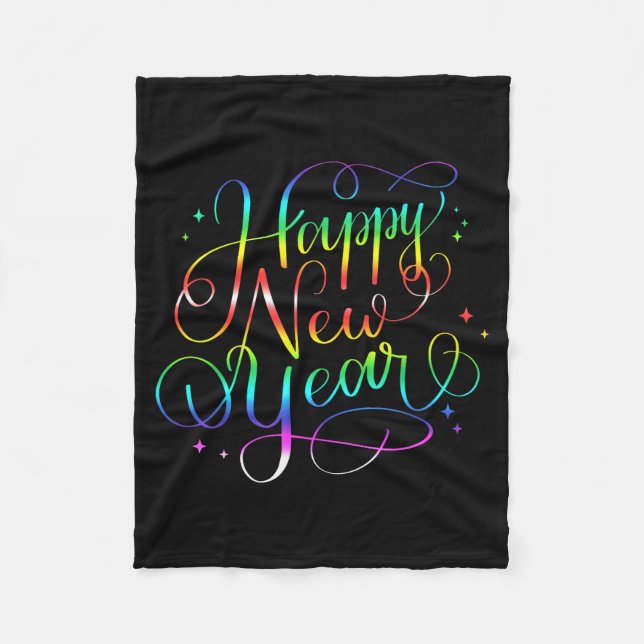 Happy New Year Nye Years Eve Family Party Countdow Fleece Blanket (Front)