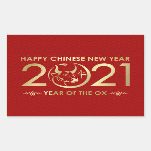 Happy New Year of The Ox - 2021 Rectangular Sticker