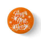 Happy New Year Orange Watercolor Splatter