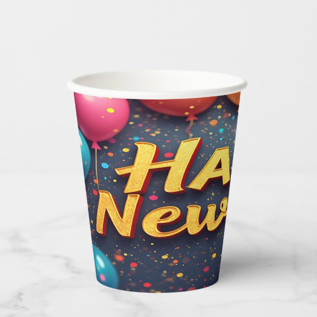 Happy New Year Paper Cups (Front)