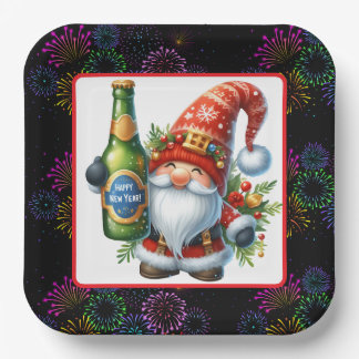 Happy New Year Paper Plate