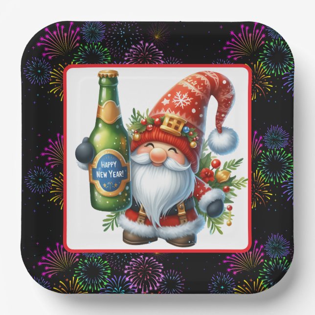 Happy New Year  Paper Plate (Front)