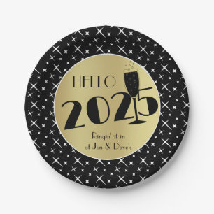 Happy New Year Paper Plate