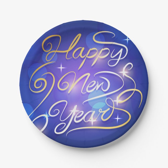 Happy New Year Paper Plate (Front)