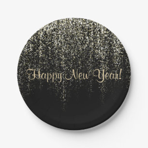 Happy New Year Paper Plate
