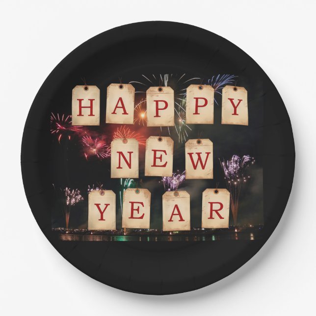 Happy New Year Paper Plate (Front)