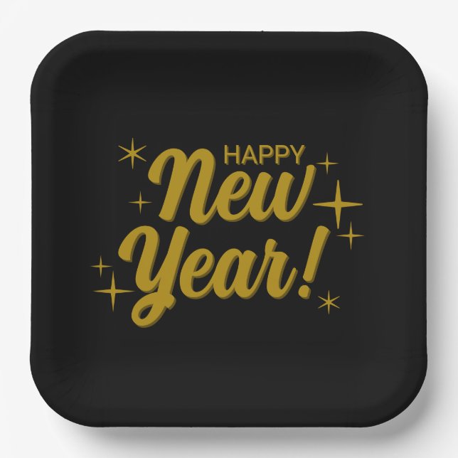 Happy New Year Paper Plates (Front)