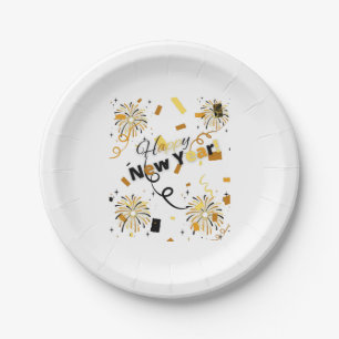 Happy New Year Paper Plates
