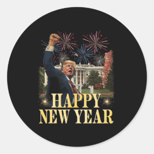 Happy New Year Party 2025 Trump 2024 Take America  Classic Round Sticker