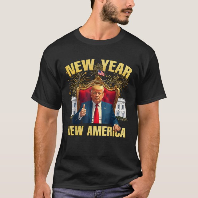 Happy New Year Party 2025 Trump  for Trump Support T-Shirt (Front)
