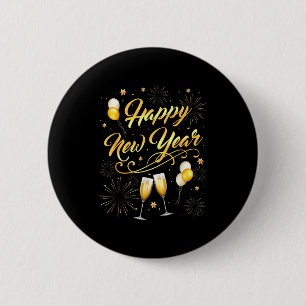 Happy New Year Party 2026 Ballon Family Matching  6 Cm Round Badge
