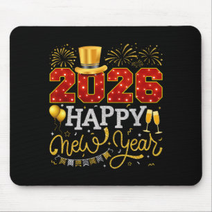 Happy New Year Party 2026 Ballon Family Matching C Mouse Pad
