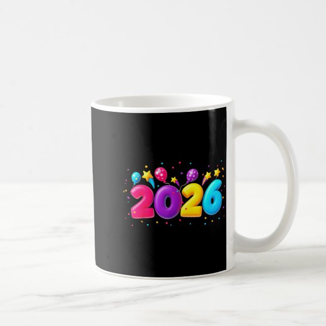 Happy New Year Party 2026 Ballon Family Matching M Coffee Mug (Right)