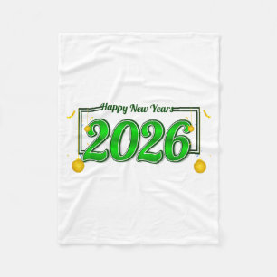 Happy New Year Party 2026 Ballon Family Matching M Fleece Blanket