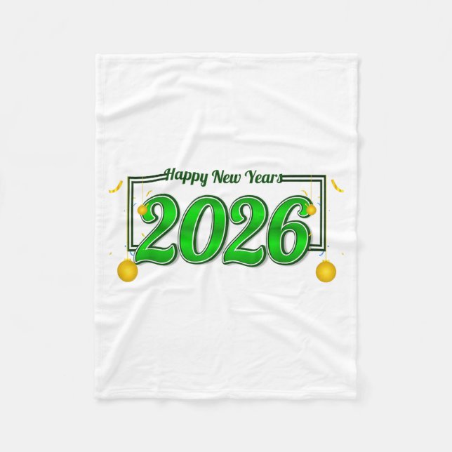 Happy New Year Party 2026 Ballon Family Matching M Fleece Blanket (Front)