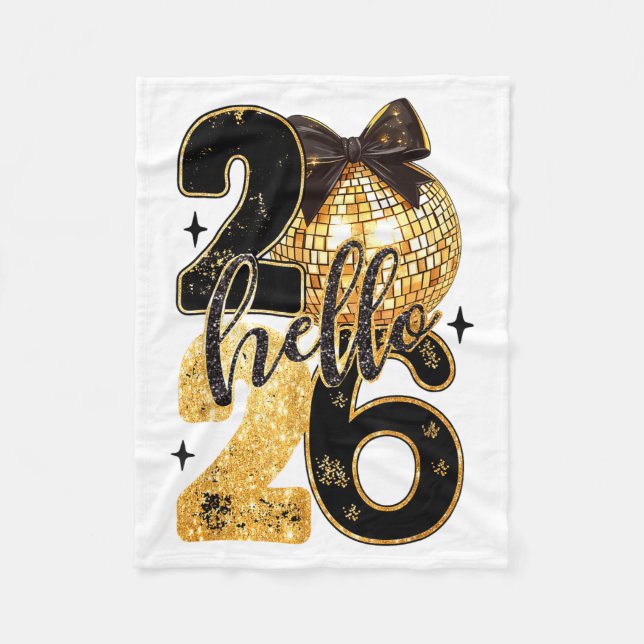 Happy New Year Party 2026 Ballon Family Matching M Fleece Blanket (Front)