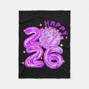 Happy New Year Party 2026 Ballon Family Matching M Fleece Blanket