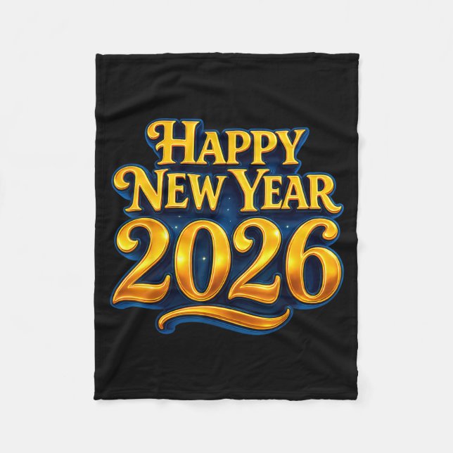 Happy New Year Party 2026 Ballon Family Matching M Fleece Blanket (Front)