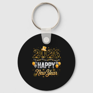 Happy New Year Party 2026 Ballon Family Matching M Key Ring