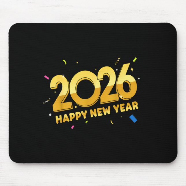 Happy New Year Party 2026 Ballon Family Matching M Mouse Pad (Front)