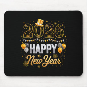 Happy New Year Party 2026 Ballon Family Matching M Mouse Pad