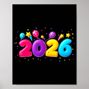 Happy New Year Party 2026 Ballon Family Matching M Poster