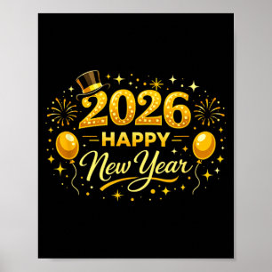 Happy New Year Party 2026 Ballon Family Matching M Poster