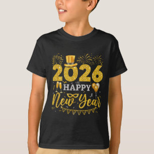 Happy New Year Party 2026 Ballon Family Matching M T-Shirt