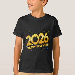 Happy New Year Party 2026 Ballon Family Matching M T-Shirt