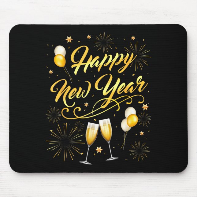 Happy New Year Party 2026 Ballon Family Matching  Mouse Pad (Front)