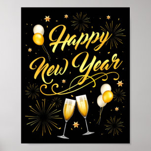 Happy New Year Party 2026 Ballon Family Matching  Poster