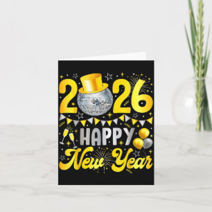 Happy New Year Party 2026 Balloon Family Matching Card