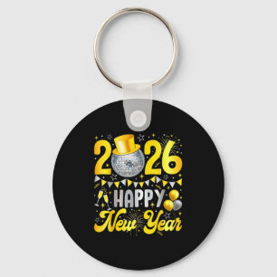 Happy New Year Party 2026 Balloon Family Matching Key Ring